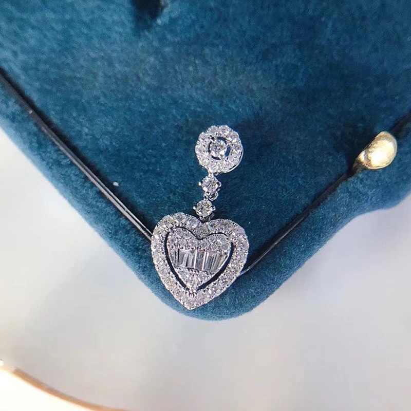 Naszyjnik Huitan Exquisite Love z kamieniem CZ dla kobiet, idealny na imprezę, rocznicę, urodziny, elegancki naszyjnik, biżuteria. — zdjęcie 5