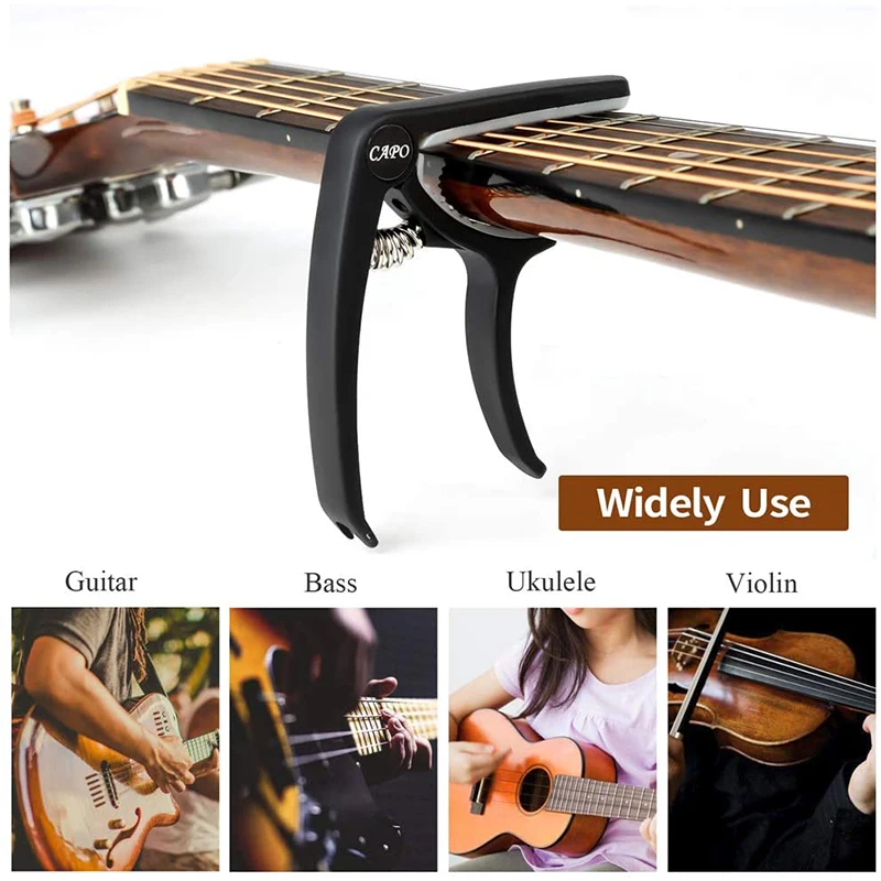 Guitar Capo for Acoustic and Electric Guitars Lightweight Quick Release Capo for 6-String Guitars Ukulele  Bass Banjo