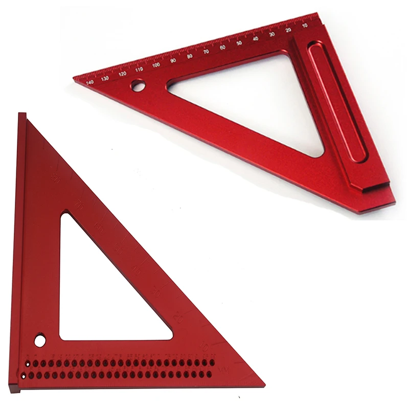 Alumínio Precision Triangle Régua para Carpinteiros Posicionamento Medição Régua Carpintaria Marcação Scriber Regra Quadrada T200 6