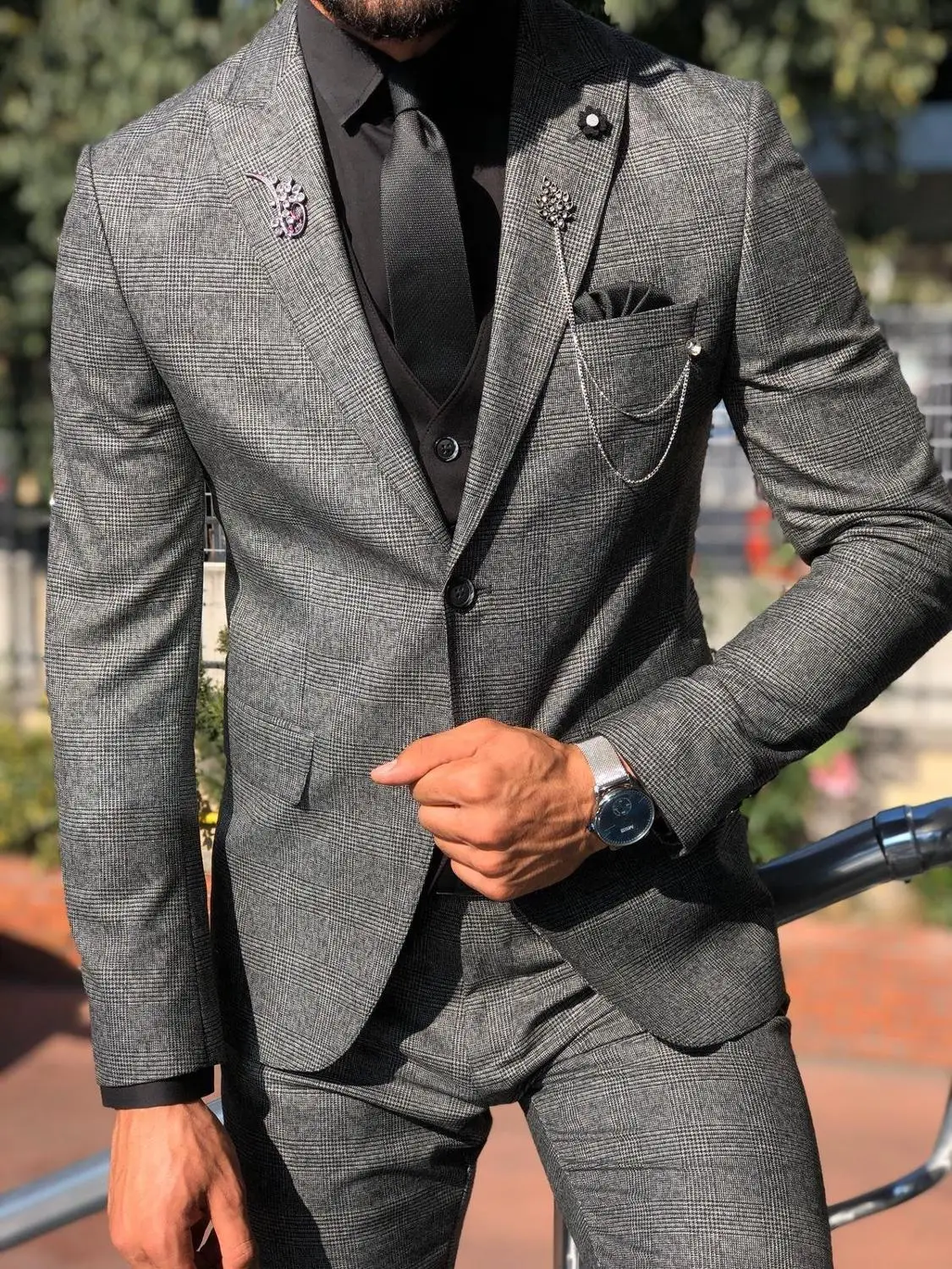 Custom Made Vestito Degli Uomini 2020 Smoking Formale da Sposa Best Uomo Abiti Sposo di Usura Tweed Smoking 3 Pezzi Si Adatta Alle Uomini (giacca + Pantaloni + Vest)