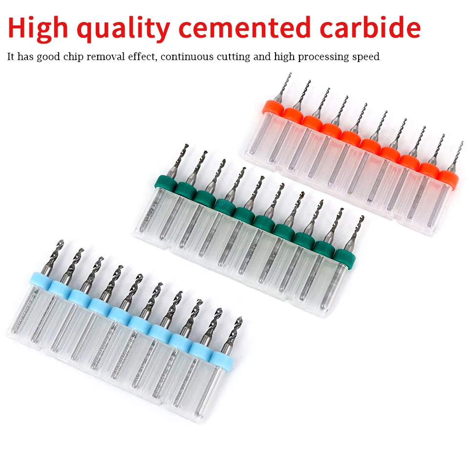 3,175mm Schaft 10 Stück Leiterplatte bohrer Set Mikrokarbid-Metall-Spiralbohrer CNC-Maschinen fräs werkzeuge für Leiterplatte nholz – Detail 4