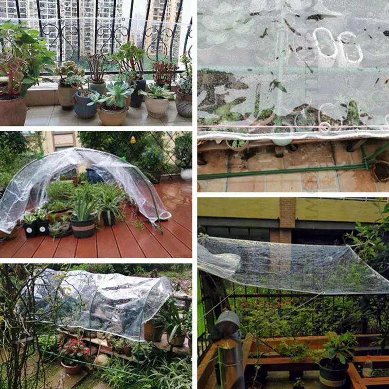 Bâche en PVC Transparent 0.35mm 99.9%, bâche en tissu imperméable pour balcon, jardin, plantes succulentes, couverture claire imperméable