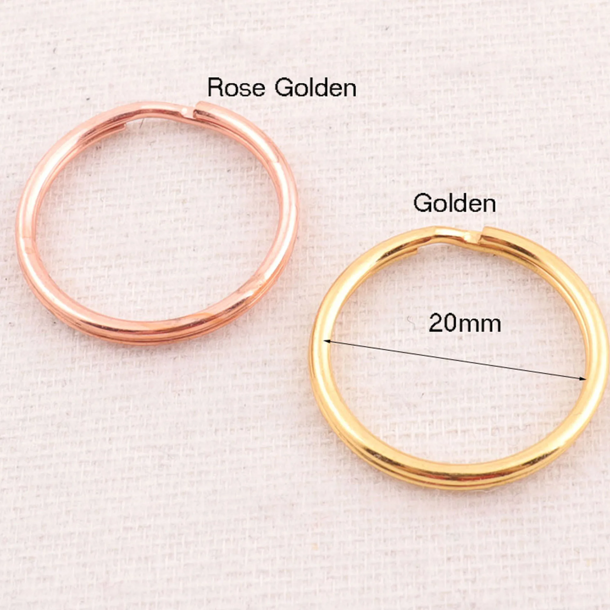 50 pcs Key Rings 25MM Gold /Rose Gold Key Ring keychain Split Key Rings key fob Split Rings Findings