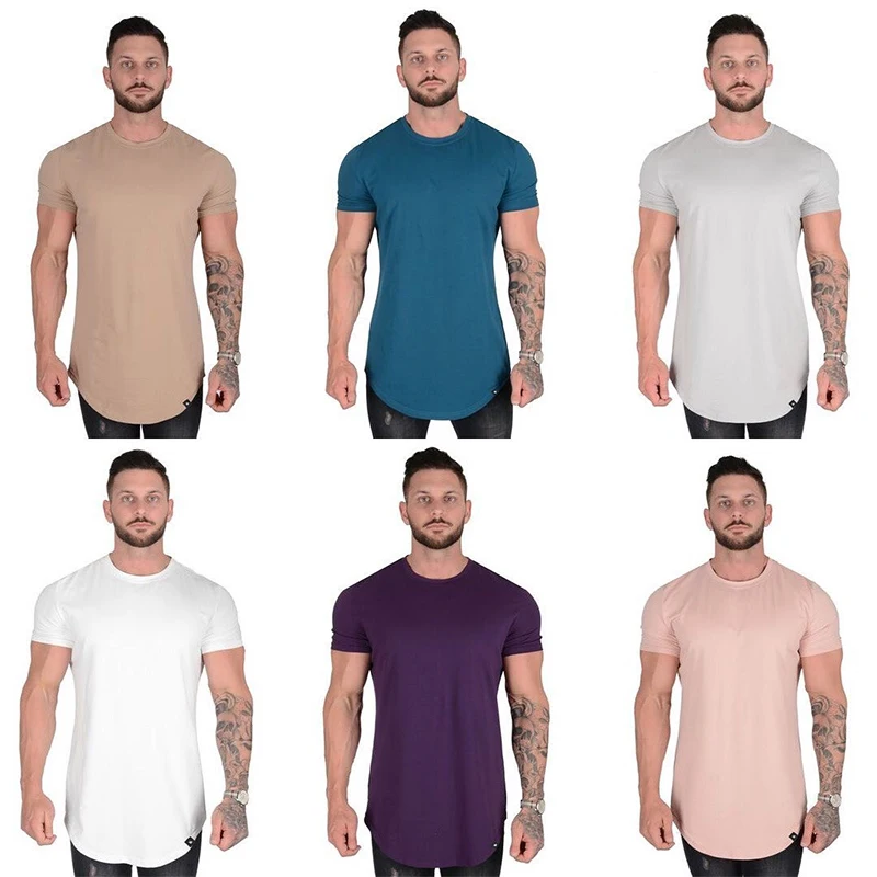 Men\'s quick-drying round-neck printed short-sleeved men\'s T-shirt European and American sports jogging training fitness T-shirt