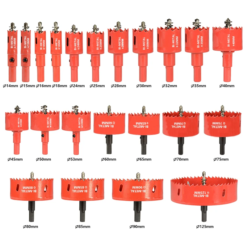 1Pcs 14-125mm Metal Hole Saw Set HSS Drill Bit For Metalworking Wood Plasti Caluminum Tools DIY Tool Accessories
