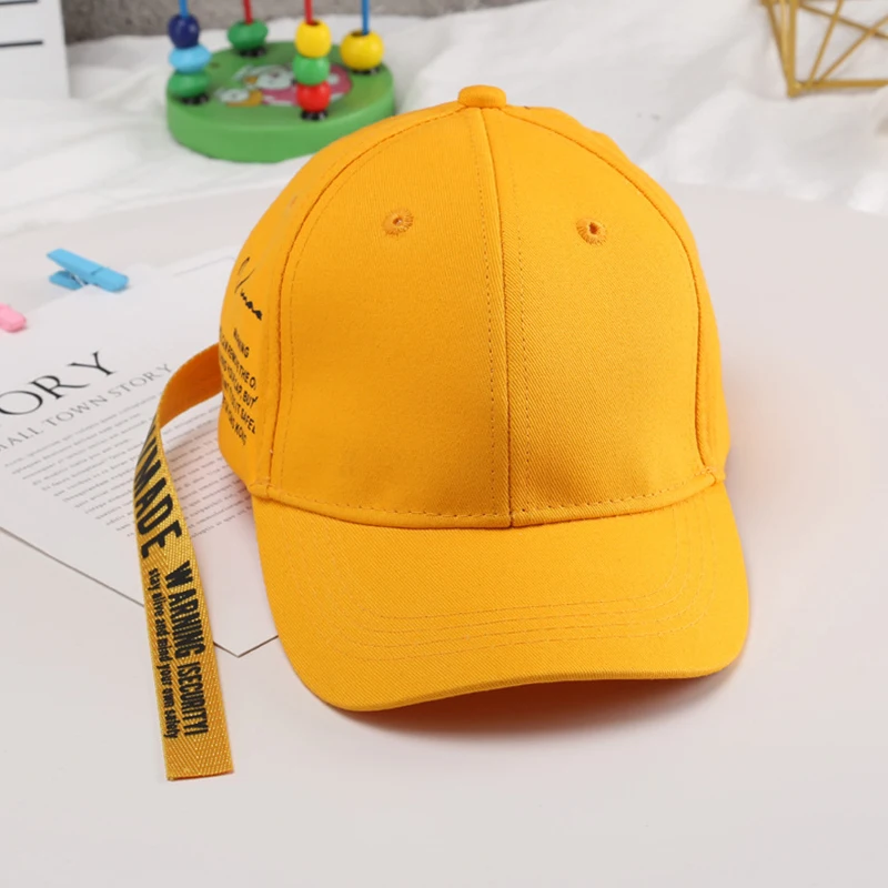 FS 2024 Black Yellow Boys Baseball Cap Fashion Adjustable Long Strap Trucker Hat For Girls Children Snapback Hip Hop Caps Gorras