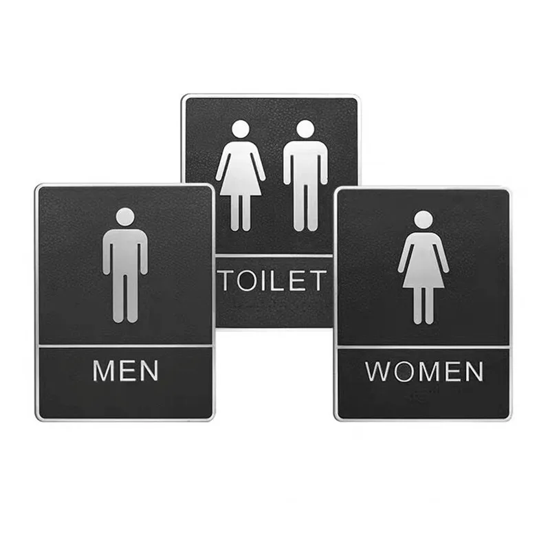 Men\'s And Women\'s Toilet Doorplate Signs Creative Toilet Wall Sign Decor Door Toilet Signage Icon Door WC Sign Plate