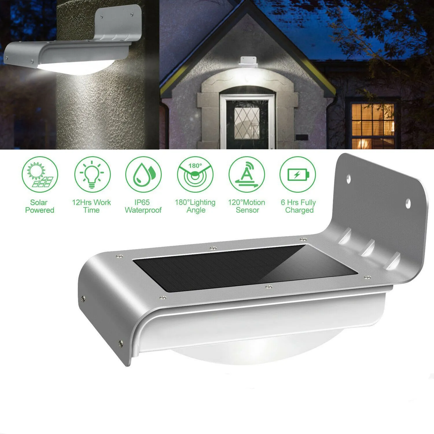 16 LED Solar Power Motion Sensor Garden Security Light Lamp Outdoor Waterproof