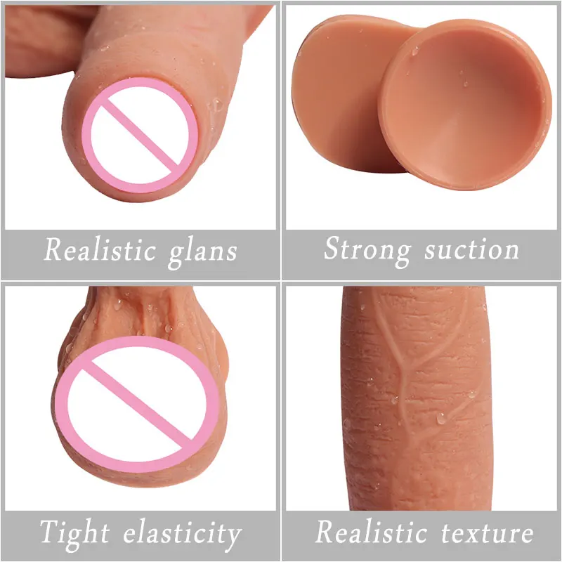 DopaMonkey Realistic Foreskin Dildo Strong Suction Cup Adult Toys Realistic Penis Skin feeling Big Dildo Sex Toy For Woman