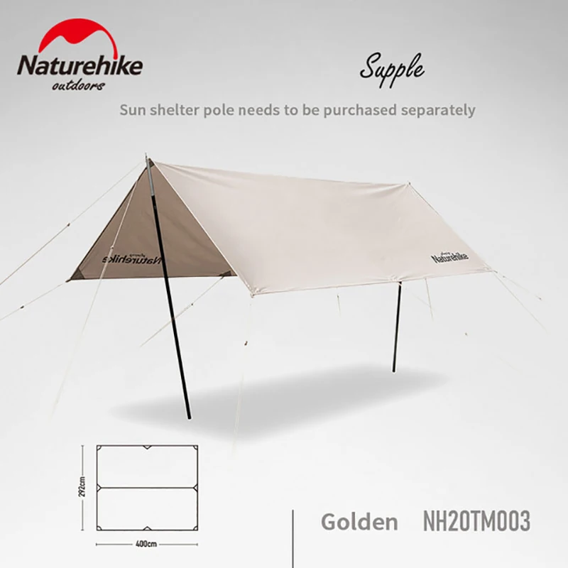 Naturehike Outdoor Quadrangle Sun Shelters Rectangle 40*29.2m Cotton Thickened Sunscreen Awning Camping Picnic Party Large Area