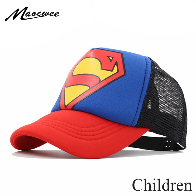 Embroidery Super man Snapback Hat  3-8 Year Super Man Adjustable Hip Hop Casual Baseball Cap For Kids Boys Girls Bones 2019