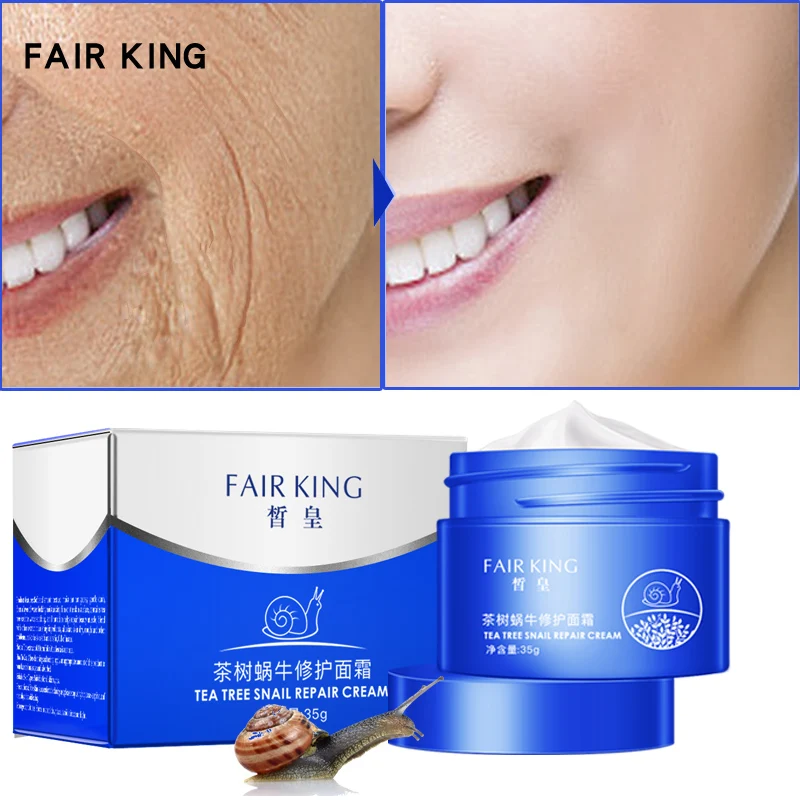 

Tea Tree Snail Essence Face Cream Anti-aging Moisturizer Nourishing Collagen Essence Women Skin Care Hyaluronic Acid Face Cream