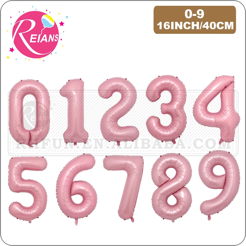 16 Inch Pink Foil Number 0-9 foil Balloons Digital Globos Birthday Wedding Party Decorations Ballons Baby Shower Supplies