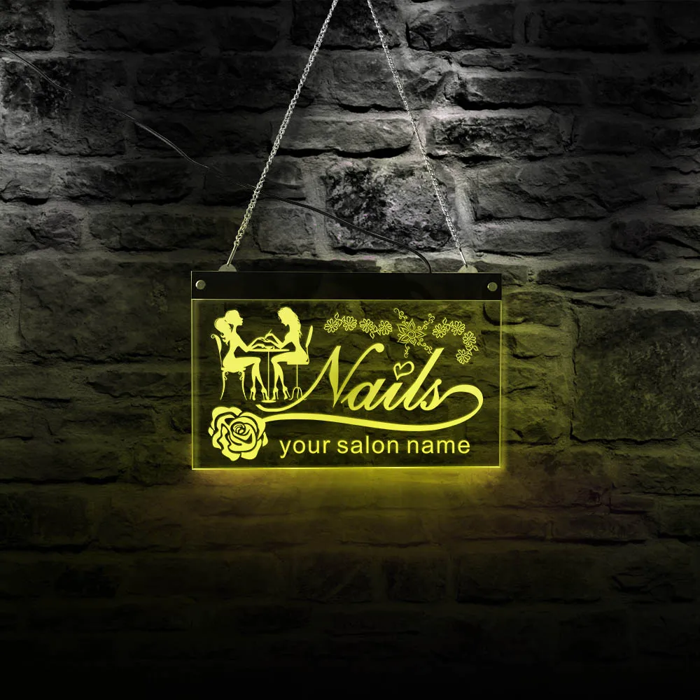 Beauty Salon Neon Light Sign Nail Studio Shop Led Custom Logo Multi-Color Wall Decor Displays Open Advertisement Board Bedroom