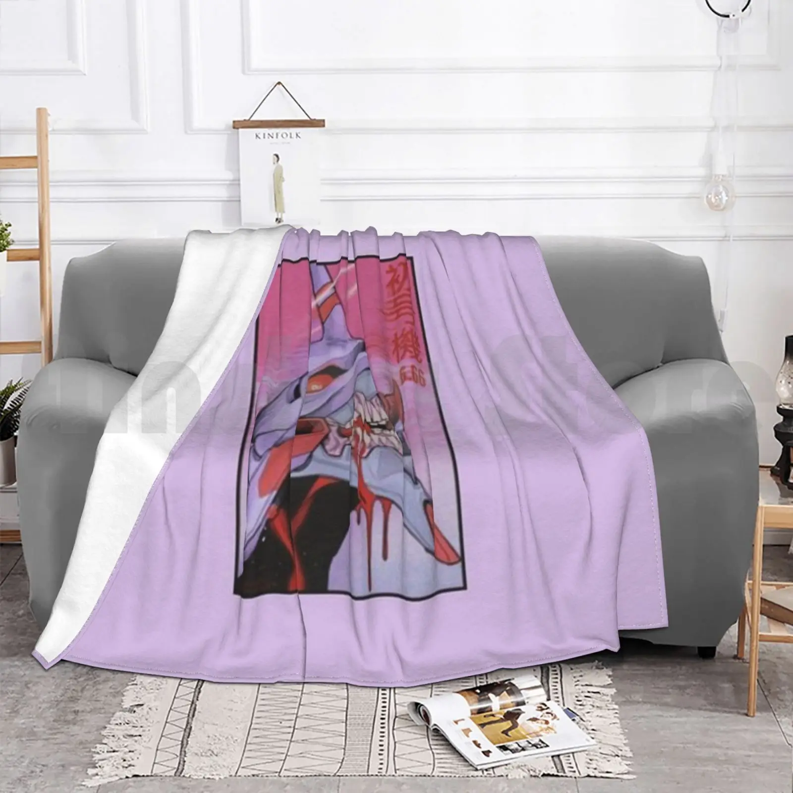 Violet Robot Blanket Super Soft Warm Light Thin Anime Eva Shinji Manga Asuka Ikari Nge Shinji