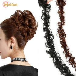 MEIFAN Synthetic Short Curly Chignon Hair Bun Elastic Rubber Band Drawstring Updo Hair Buns Wig Clip In Ponytail Hair Extension