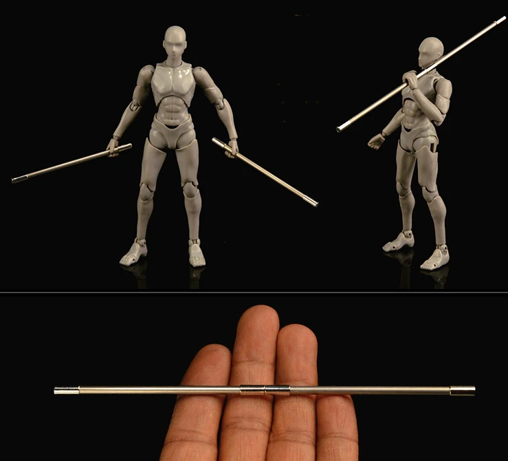 

1/12 Scale accessories Miniature weapon simulation Stainless steel cudgel fit 12 inches Action figure