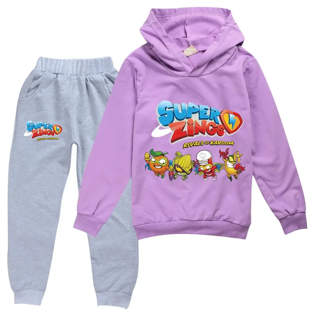 2-13Y Kid Super Zings Clothes Boy Girl Superzings Tracksuit Cartoon Long Sleeve T-Shirt+Pants 2Pc Children Birthday Gift Outfits