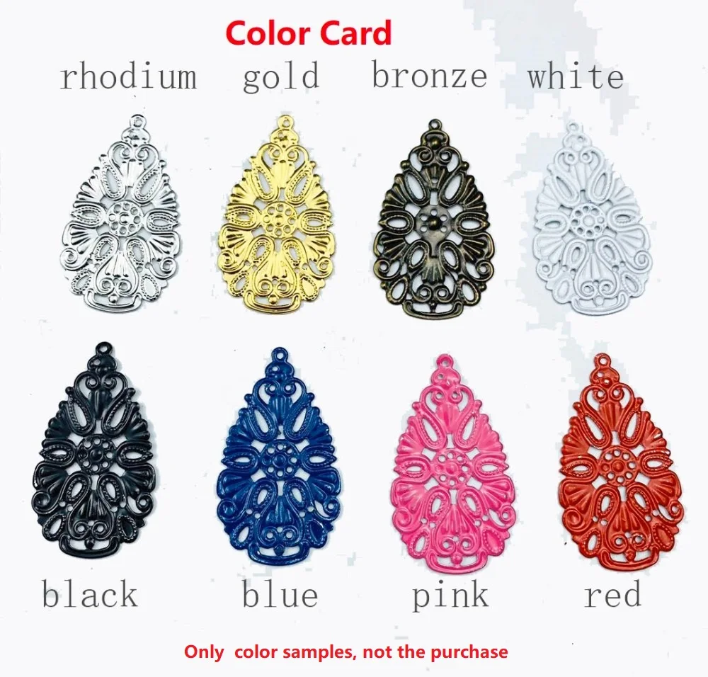 20pcs 40mm  Filigree    Wraps Metal Charms For Embellishment Scrapbook DIY Jewelry Metal Craft  Wraps
