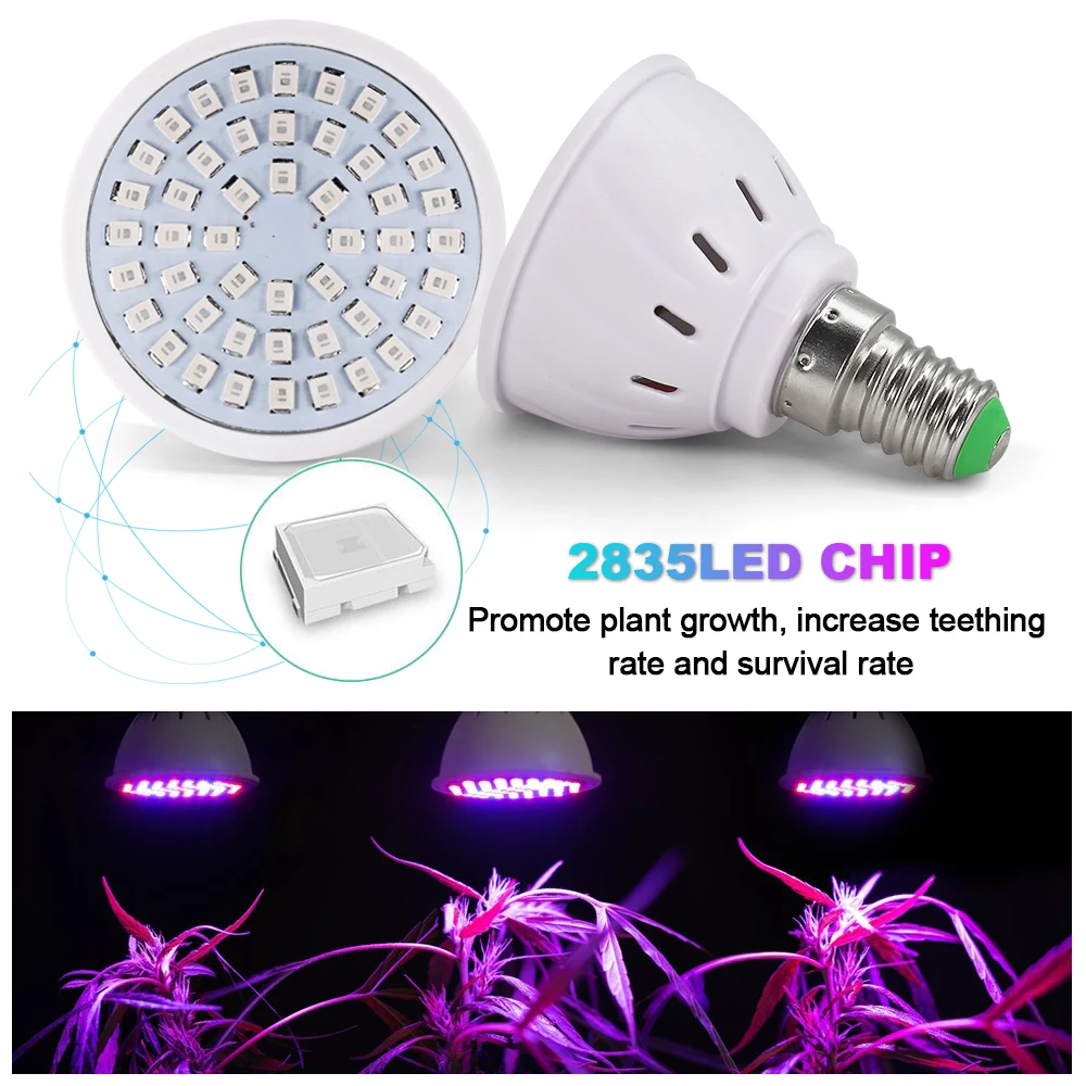 2pcs Led Grow Bulb E27 E14 MR16 GU10 Full Spectrum LED Plant Hydroponic Growth Light Phyto Lamp Indoor Lighting Flower Seedling