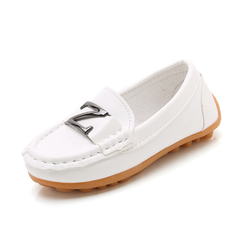 Baby Boys Leather Shoes Children Loafers Slip-on Soft Leather Kids Flats Fashion Letter Design Candy  For Toddlers Big Boys