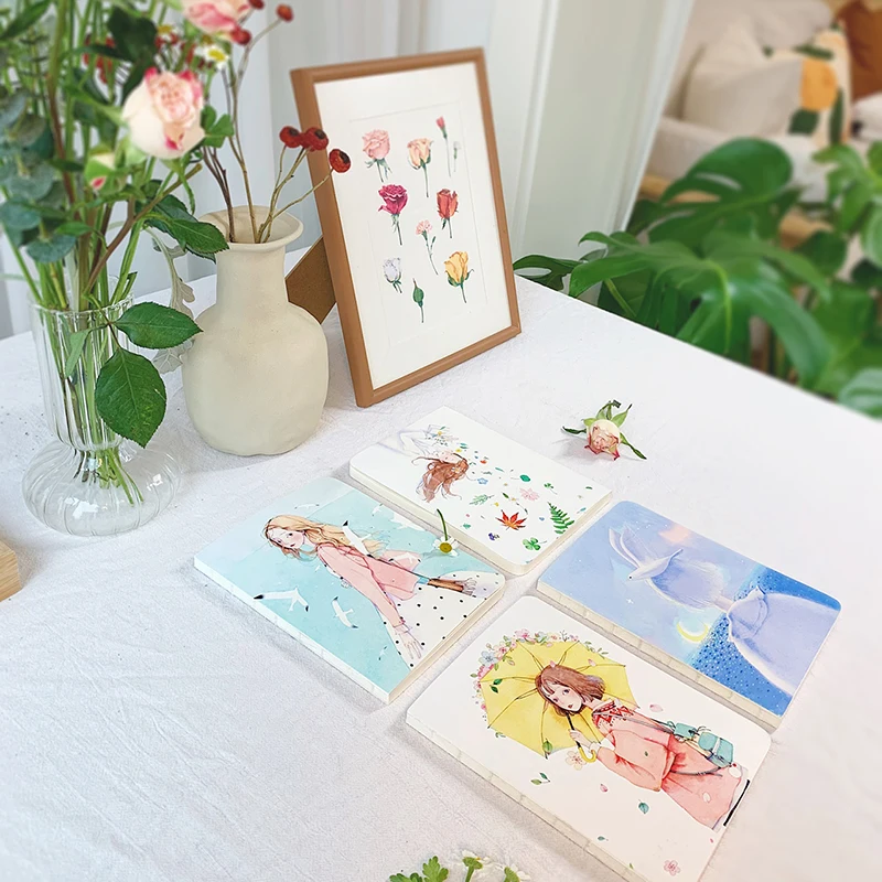 Daisiy e Young Bird Warm Color acquerello Painting Collection Book Cute Girl Animal and Plant Drawing Tutorial Book