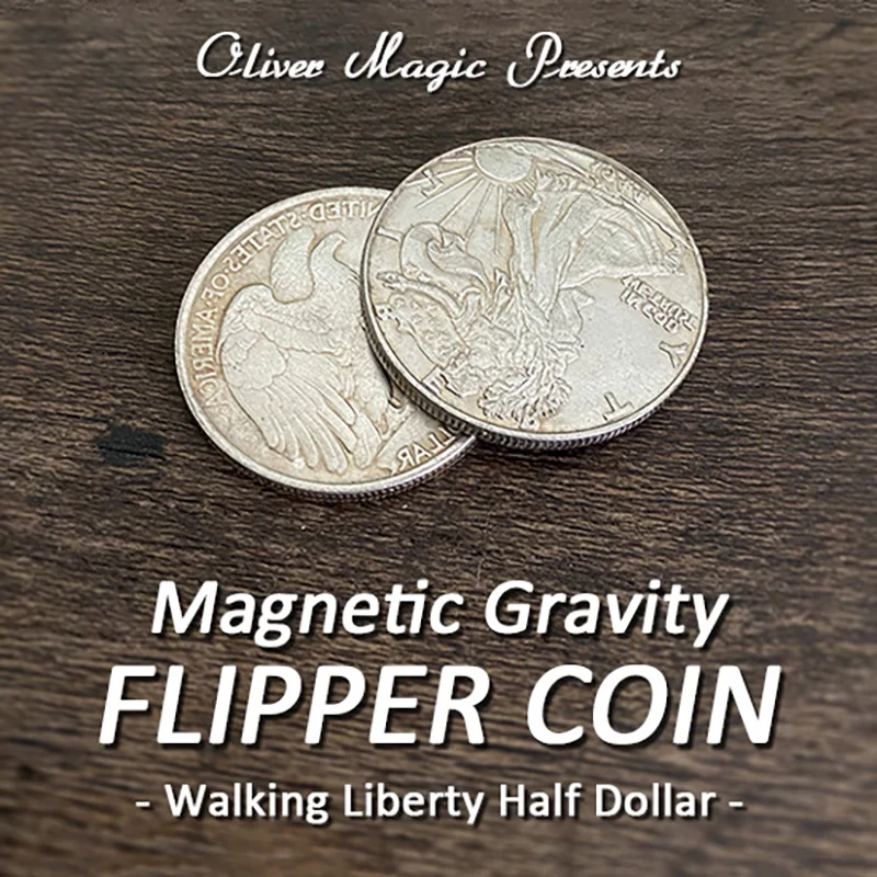 

Magnetic Gravity Flipper Coin Magic Tricks Walking Liberty Half Dollar Magia Magician Close Up Illusions Gimmick Props Mentalism