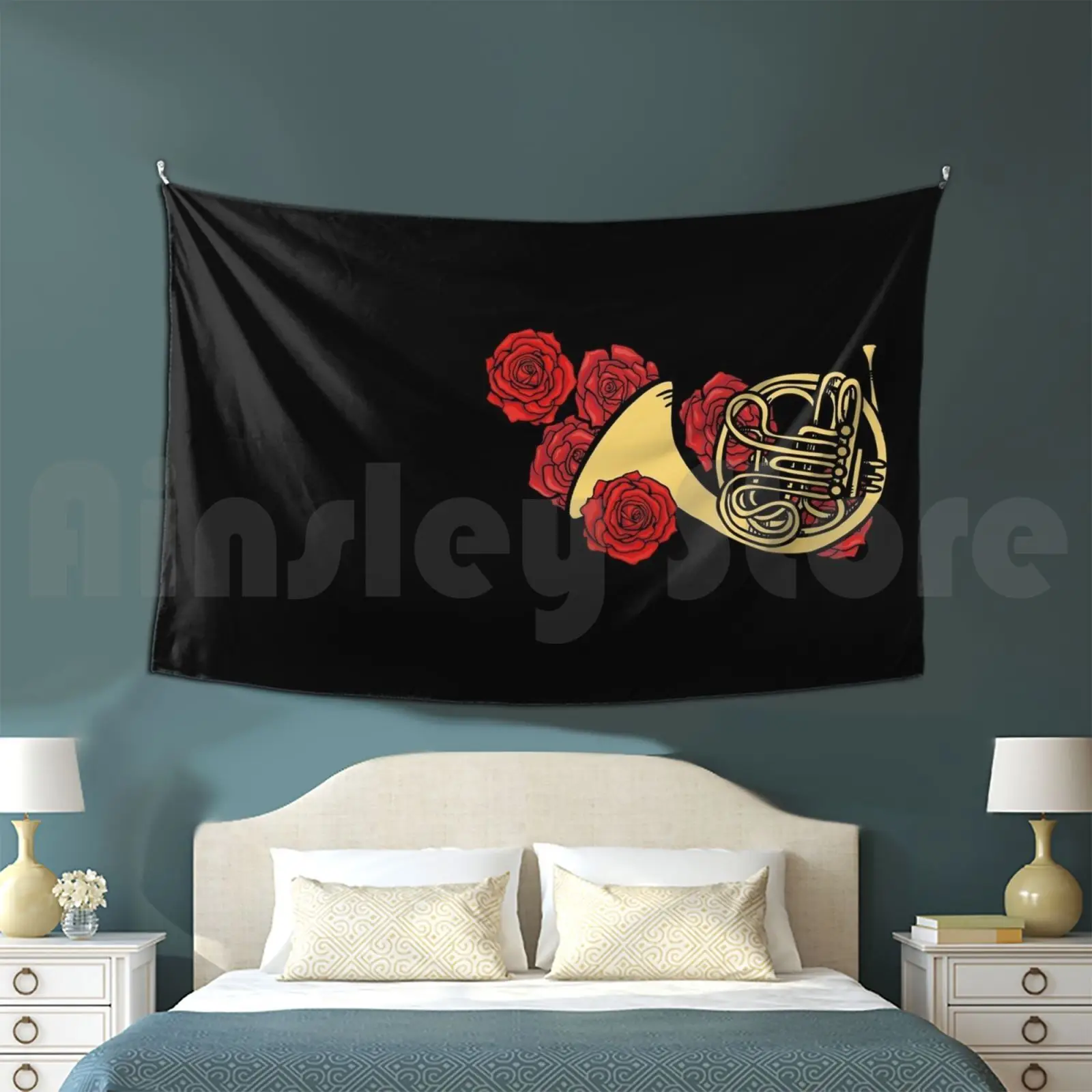 French Horn Customized Tapestry French Horn Horn Band Band Class Geek Nerd Music Summer Band Teacher