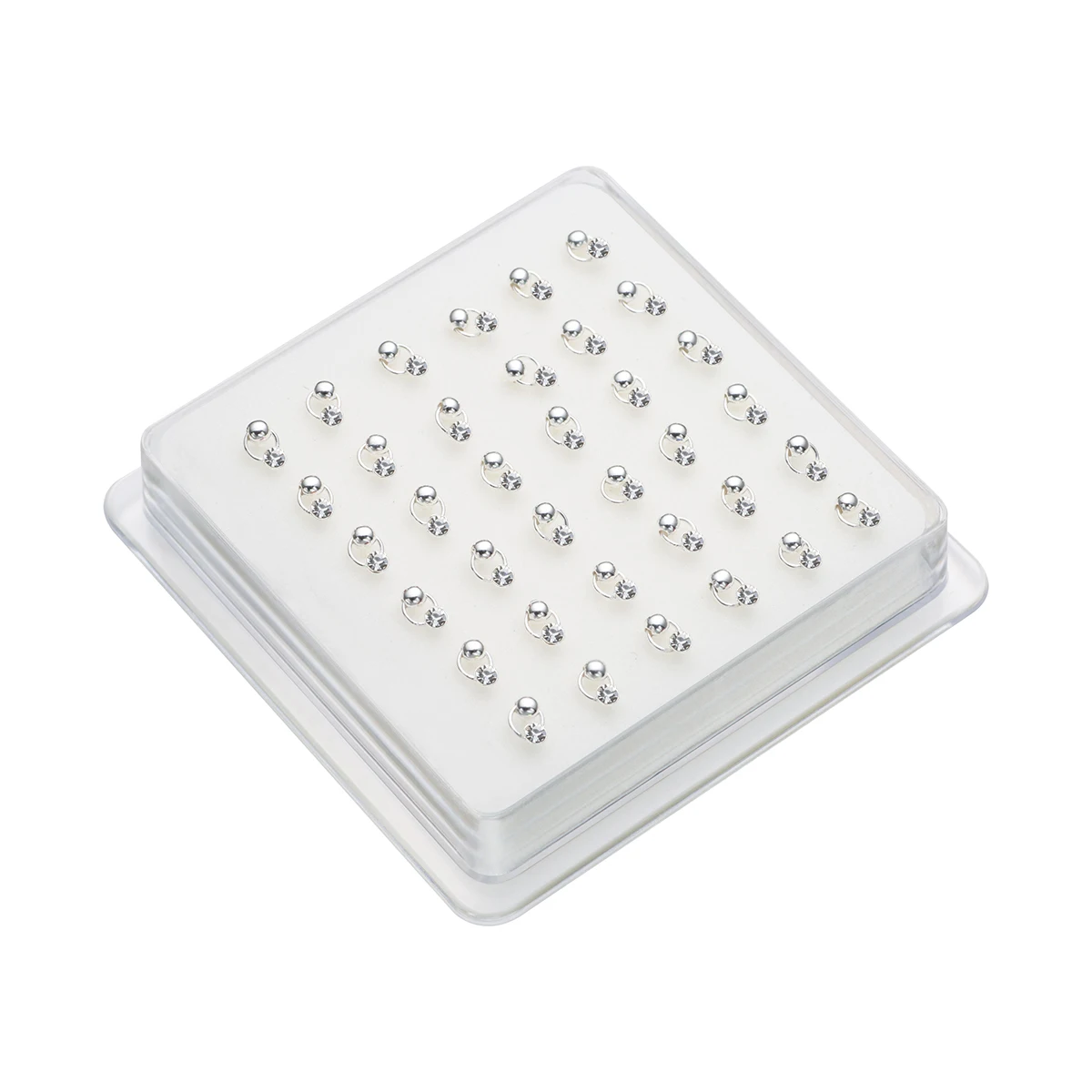 36Pcs 925 Sterling Silver Dangle Crystal Nose Piercing Nose Pin Stud Body Jewelry Pircing Nariz Percing Nez