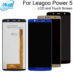 Substituição do conjunto do visor LCD para Leagoo Power 5, tela sensível ao toque, sensor LCD, 5,99