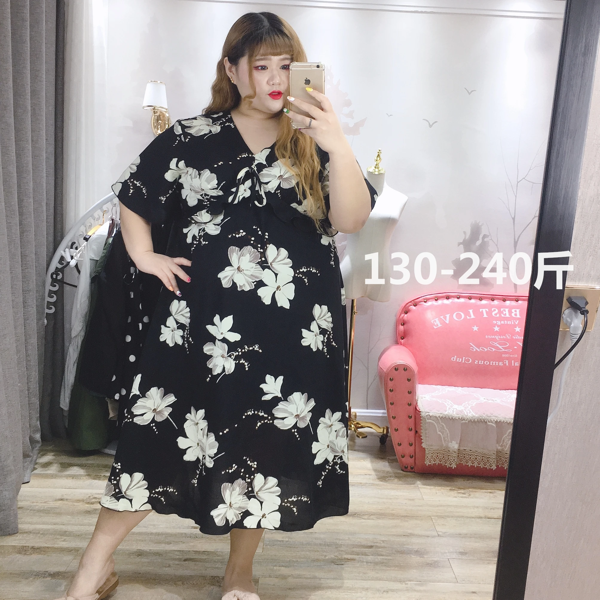 Vestido largo de flores Lolita para niña, vestido victoriano de princesa de cintura alta con XL-4XL grande y temperatura, estilo gótico kawaii