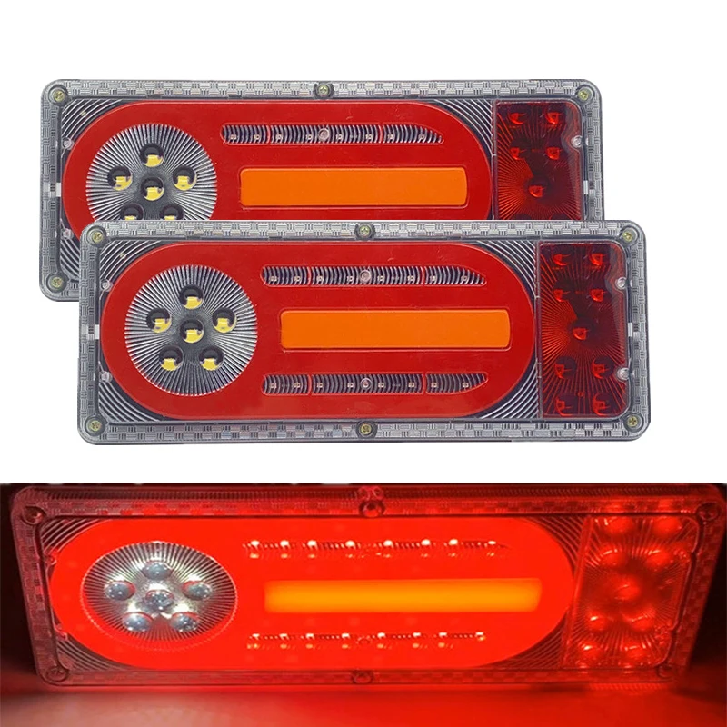 

1Pair 24V LED Dynamic LED Turn Signal Rear Brake Lights Reverse Signal Lamp For Trailer Van Boat RV Caravan Bus Lorry UTV