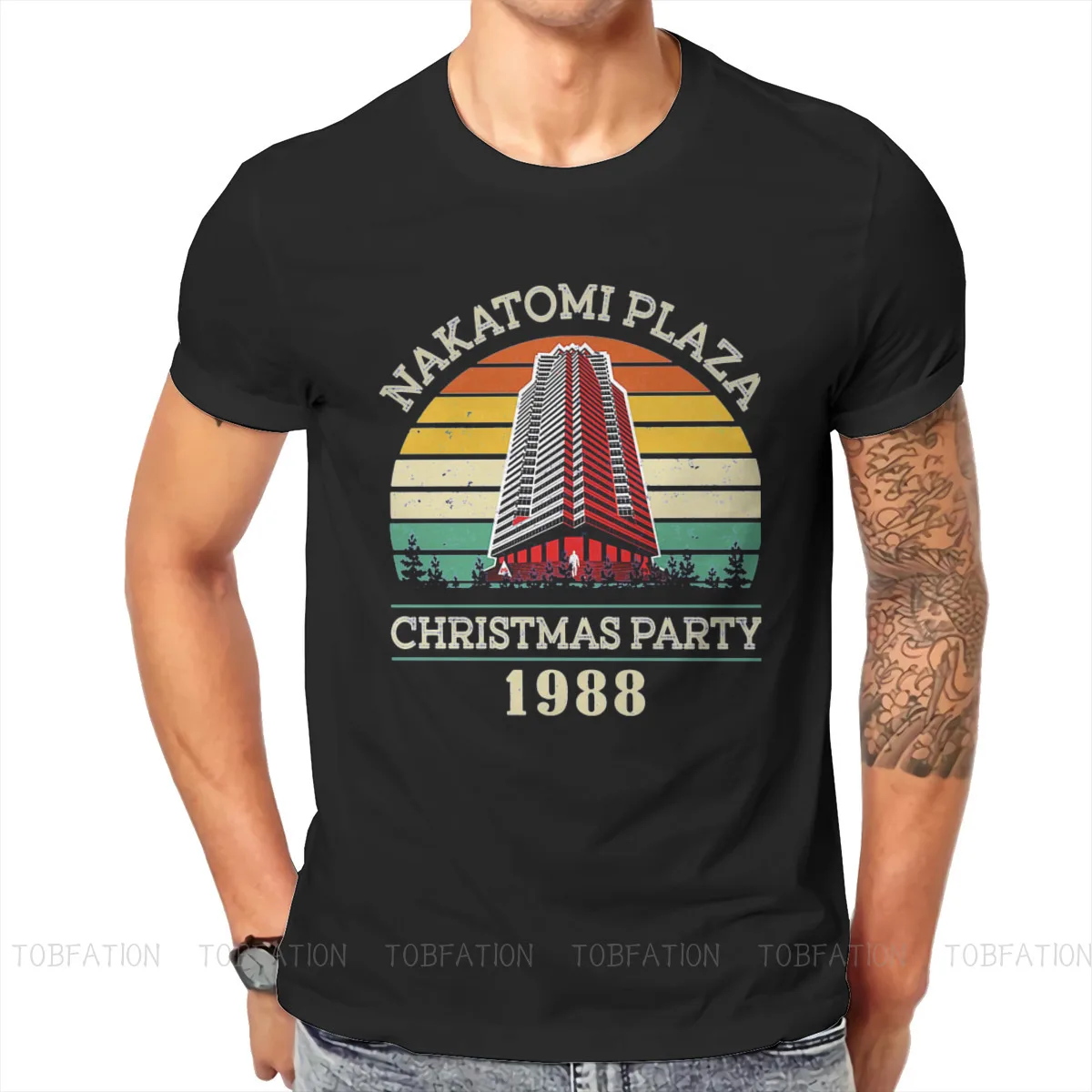 Мужская футболка Брюса Виллиса из фильма Die Hard Christmas Party 1988, винтажная Ретро футболка Nakatomi Plaza, индивидуальная футболка, уличная