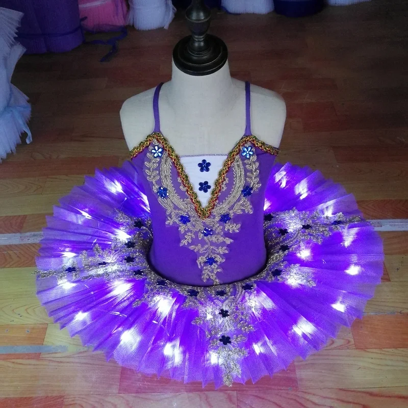 Ruoru Professional Ballet Tutu Skirt Ballerina Ballet Dress Kids Girls Adult Led Tutu Dance Costume Pancake Tutu Swan Vestido