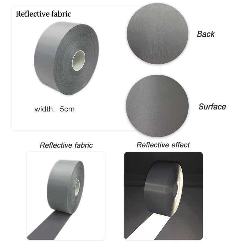 Hoge Zichtbaarheid Grade Naaien Reflecterende Stof Rand Trim Tape Voor Kleding Cap Zak Voor Veiligheid