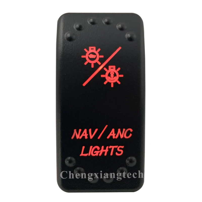 12V 20A / 24V 10A Dual Red Led 7P On Off On DPDT Rocker Switch Nav/Anc Lights Waterproof for Car Boat Truck Circuit Breaker