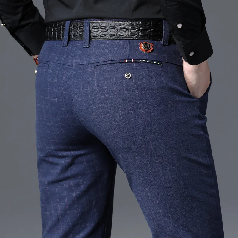 Pantalones informales para hombre, ropa Formal de algodón, marca de alta calidad, primavera y otoño, novedad