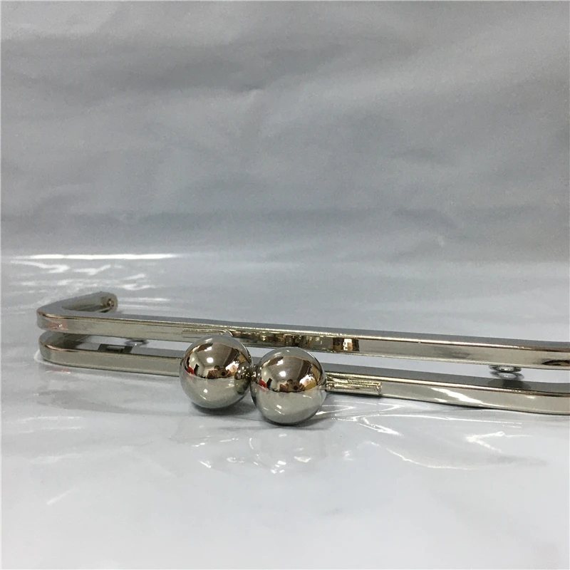 23cm or 18cm Bag Frame Purse Hardware Frame Big Ball Women Handmade Bag Handle DIY Parts Clutch Purse Frame No Hole Nickel