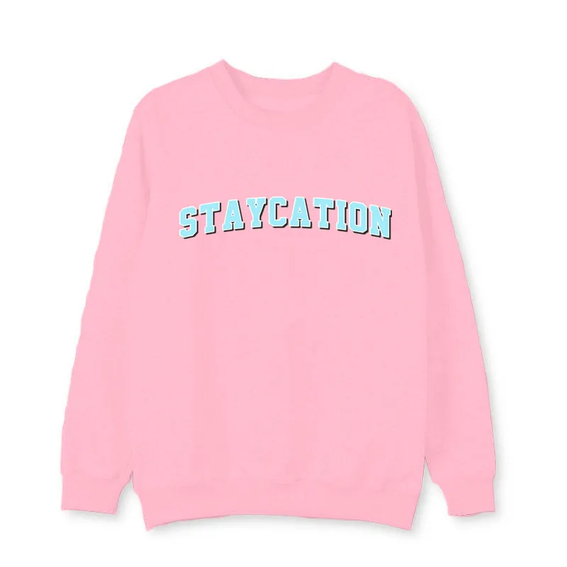 Fashion Streetwear SUGA Staycation Printing Pullover Sweater Kpop Fans Harajuku Hoodie Aesthetic for Women\'s Men\'s Clothing