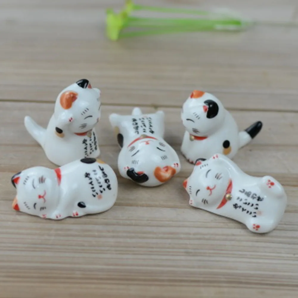 Hot Lucky Cat Chopsticks Holder Japanese Ceramic Chopsticks Care Ceramic Lucky Cat Home Hotel Ceramics Cute Tableware Food Sushi