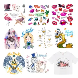 Iron-on Clothes Patches Snake Flamingo Lips Heat Transfers Vinyl Patch Children T-shirt DIY Clothing Magic Sticker Decals F