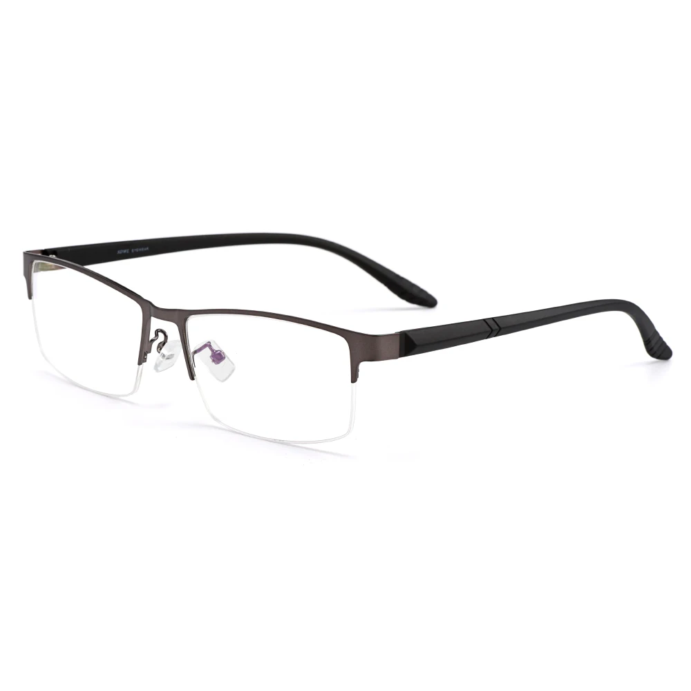 Business Men Semi Frameless Titanium Alloy Glasses Frames Big Face Suitable S61012 Classic Male's Spectacles Optical Frame