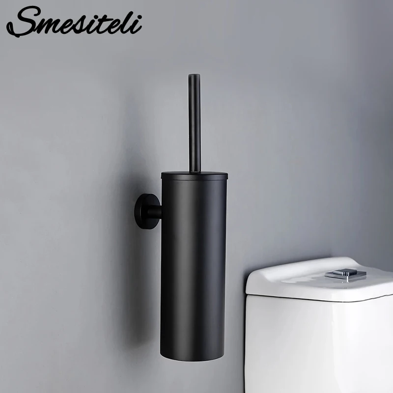 Imagem -02 - Black Toilet Brush Holder in Wall For Bathroom Grupo 304 Material de Aço Inoxidável no Dead Modern Estilo