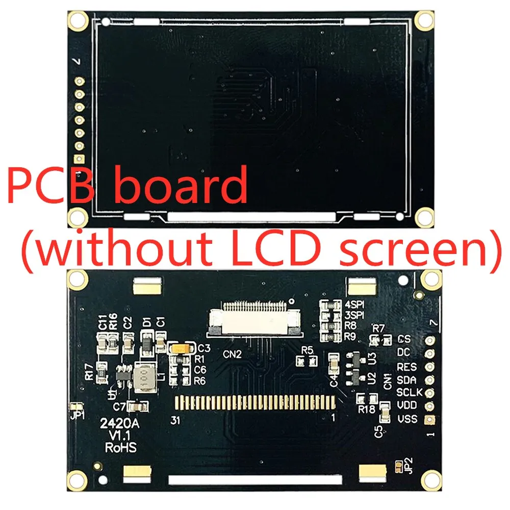 2.42 인치 OLED 2.42 인치 128*64 도트 매트릭스 디스플레이 모듈 SSD1309 드라이브 SPI ICC 인터페이스, 흰색/노란색/파란색/녹색/PCB