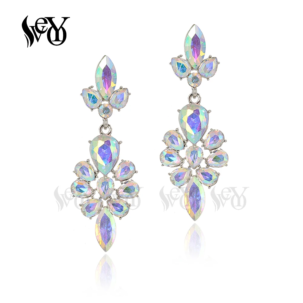 VEYO Trendy Multicolor Acrylic Crystal Drop Earrings Elegant Dangle Earrings for Women Fashion Jewelry Wholesale Gift