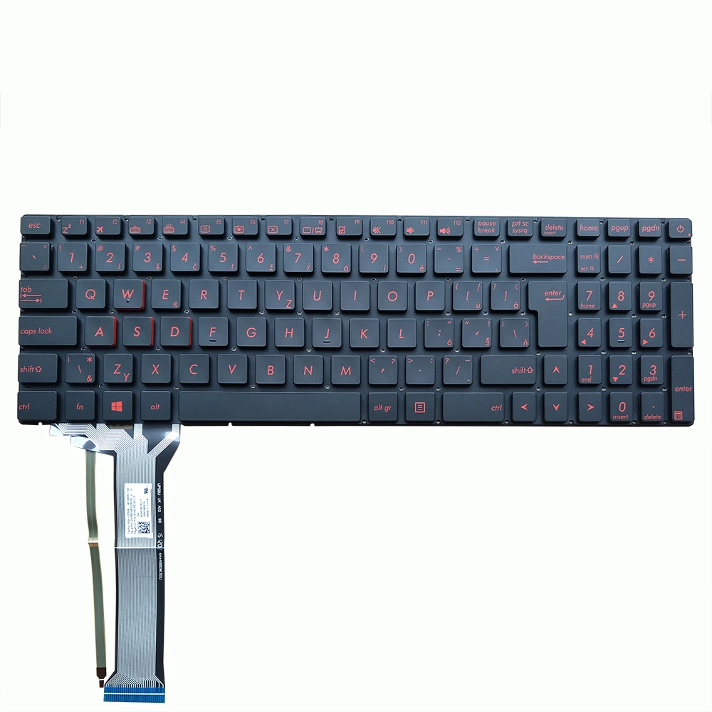 Imagem -04 - Teclado Retroiluminado para Asus Rog Gl552 Gl752 Gl552jx Gl552v Gl5524vw vx Azul Vermelho 9z.n8bbu.s0c 0knb0662gsk00