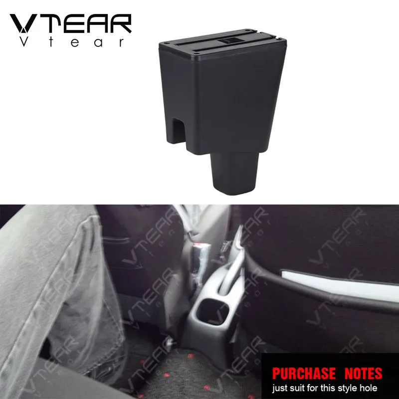 Vtear For Perodua Axia car armrest USB interface arm rest car-styling center console accessories storage box interior assembly