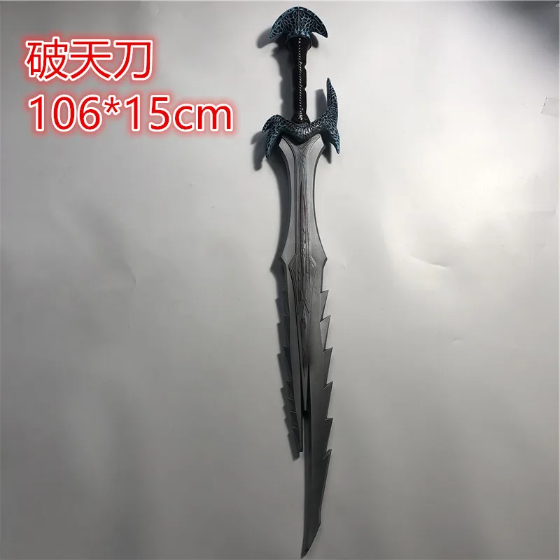 

106cm Cosplay Orc Anti Mage Scythe of Vyse Elf Weapon Game Anime Role Play Halloween Cos Gift Safety PU