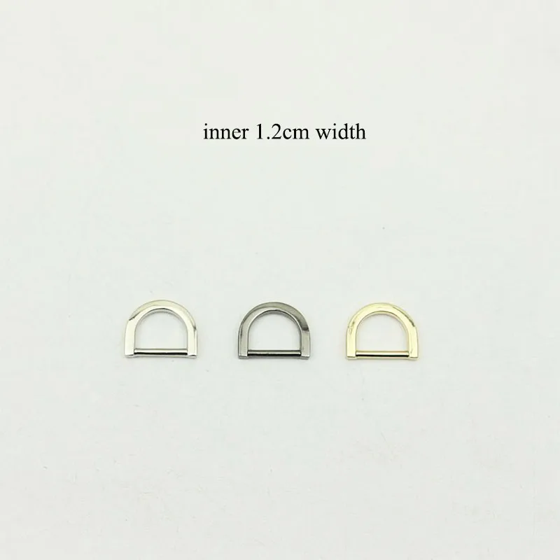 

50Pcs 12mm Inner Dia Metal D Ring Diecast Hook Buckles for Bag Strap Clasps Keychain DIY Handbag Clothing Hardware Accessories