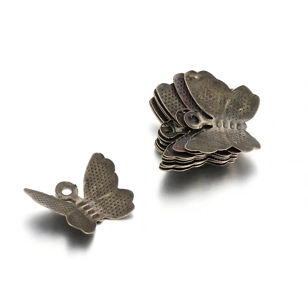 100Pcs/Lot Metal 3D Butterfly Pendant Charms For Necklace Bracelet Earrings DIY Accessories Animal Jewelry Making Supplies image 5